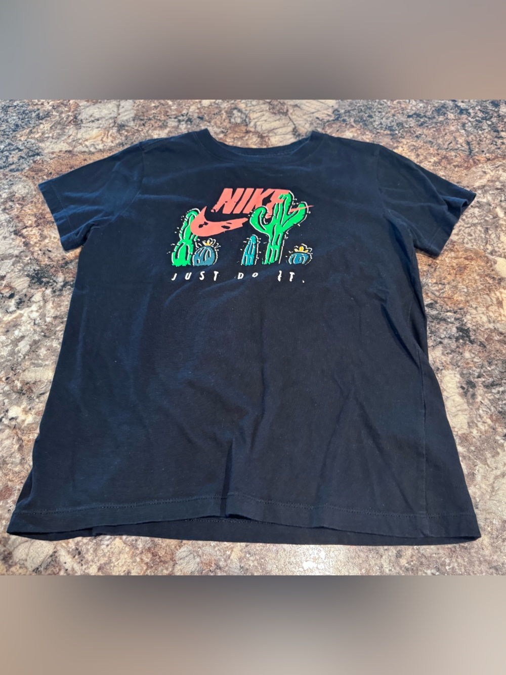 Nike Kids' Black Graphic Cactus Logo Tee